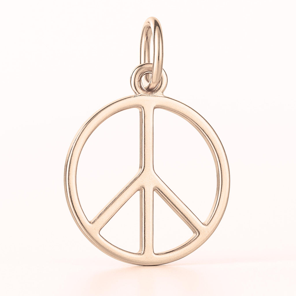 9ct Rose Gold - Openwork Peace Symbol Charm