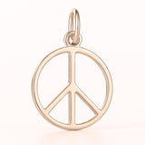 9ct Rose Gold - Openwork Peace Symbol Charm