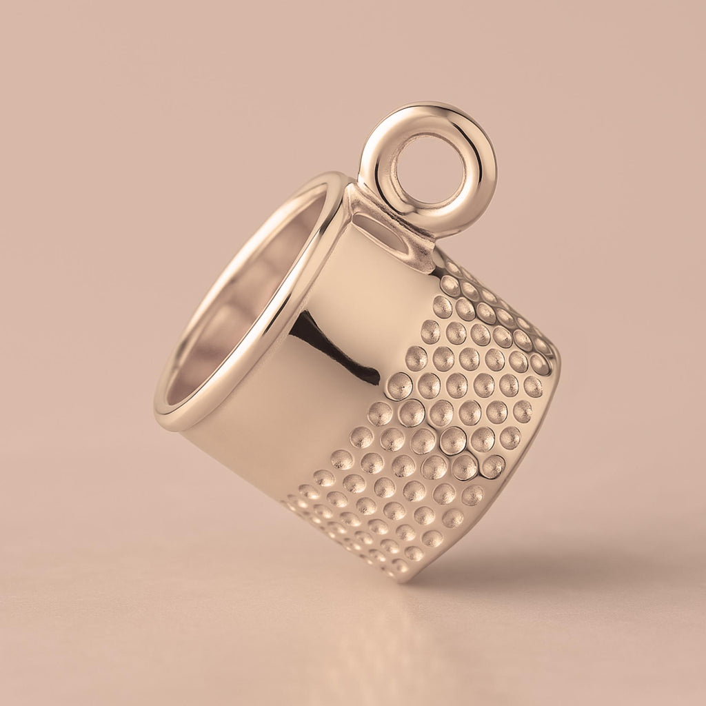 18ct Rose Gold - Dimpled Thimble Charm