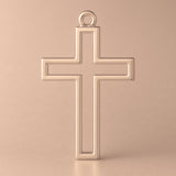 18ct Rose Gold - Open Frame Crucifix Charm
