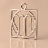 9ct Rose Gold - Virgo Zodiac Square Charm