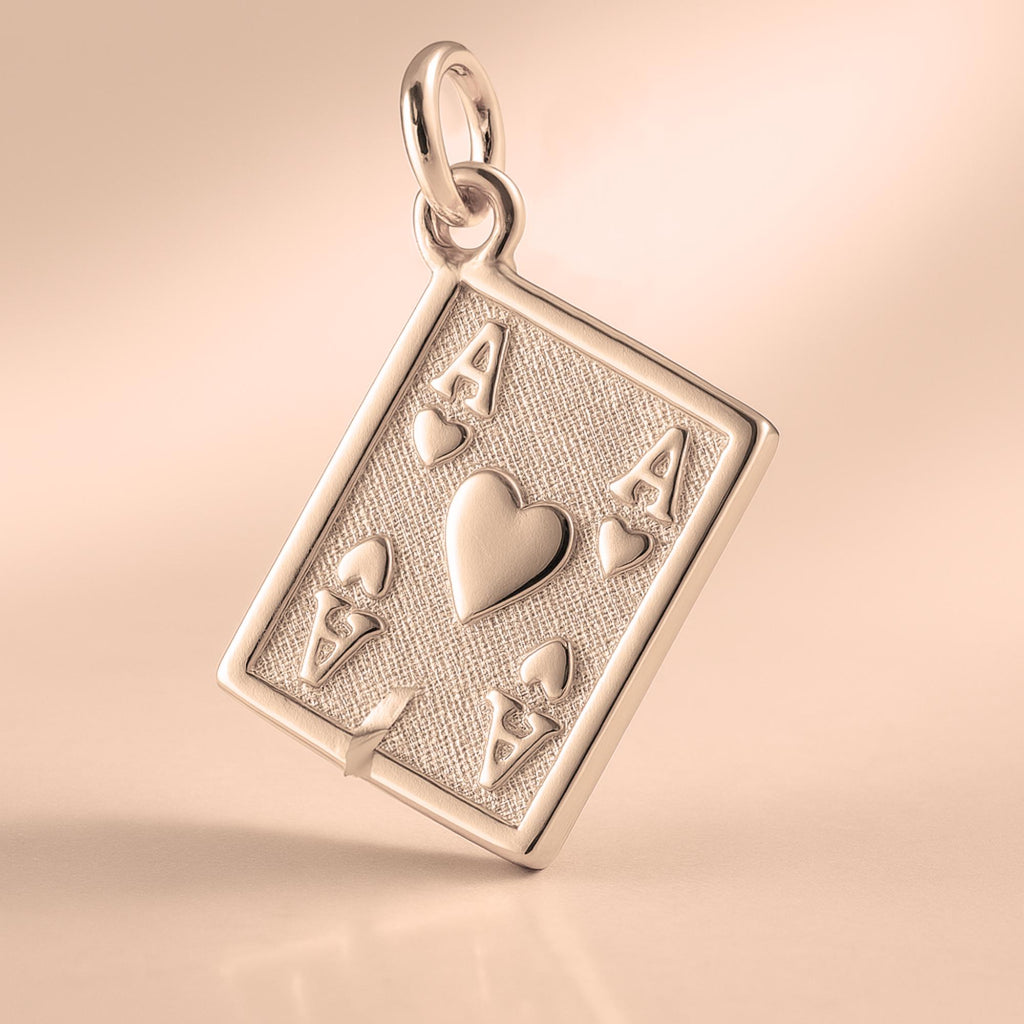 9ct Rose Gold - Ripped Ace Card Charm