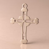 18ct Rose Gold - Ornate Open Crucifix Charm
