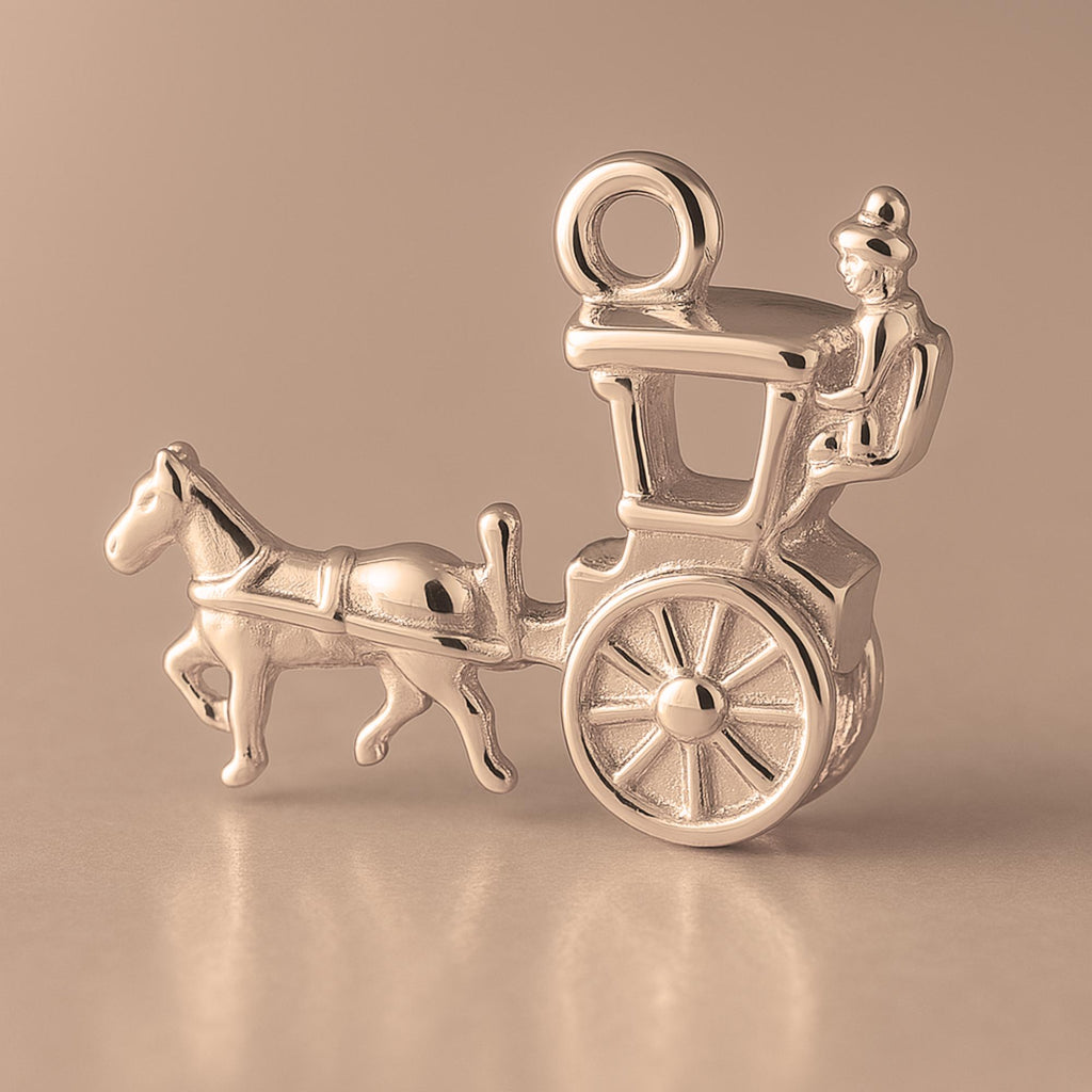 9ct Rose Gold - Horse Drawn Carriage Charm
