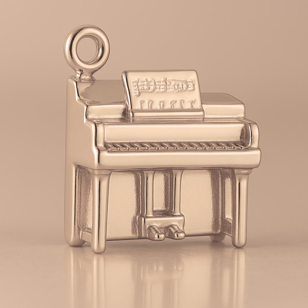 18ct Rose Gold - Classic Upright Piano Charm