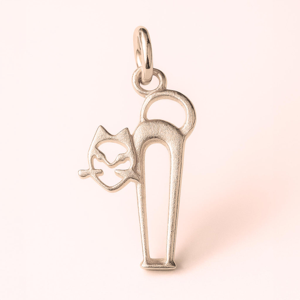 9ct Rose Gold - Openwork Filigree Cat Charm