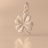 18ct Rose Gold - Ornate Four-Leaf Clover Charm
