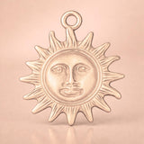 9ct Rose Gold - Vintage Sun Face Charm