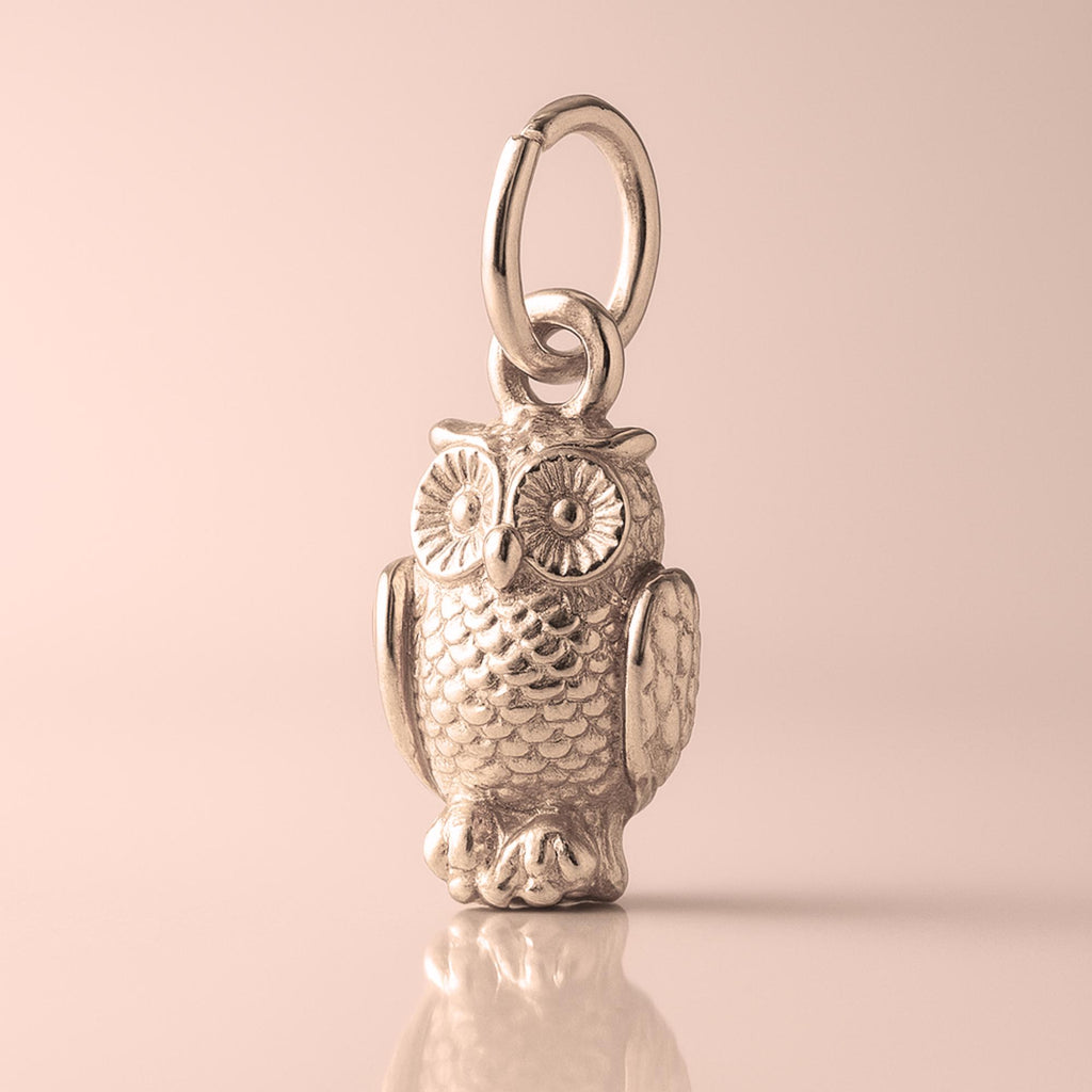 9ct Rose Gold - Woodland Owl Charm