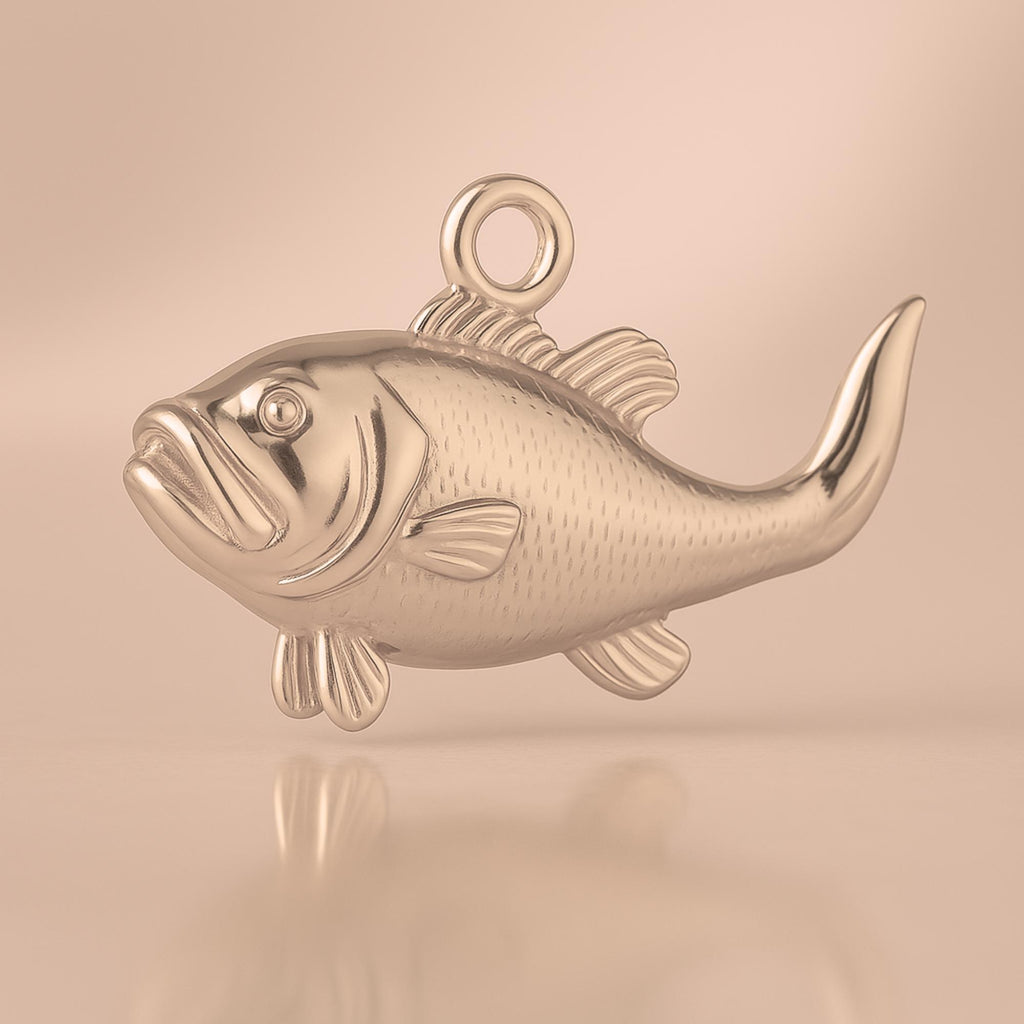 9ct Rose Gold - Largemouth Bass Fish Charm