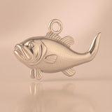 9ct Rose Gold - Largemouth Bass Fish Charm