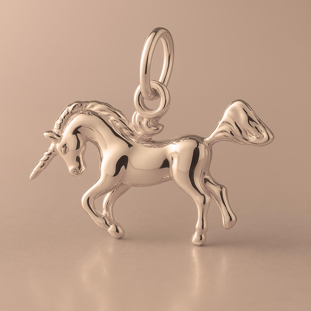 18ct Rose Gold - Prancing Unicorn Charm
