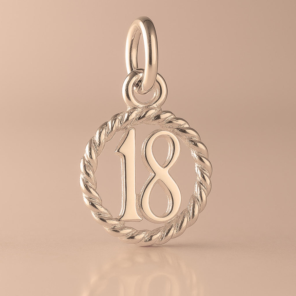 9ct Rose Gold - 18 Wreath Pendant Charm