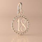 9ct Rose Gold - 18 Wreath Pendant Charm