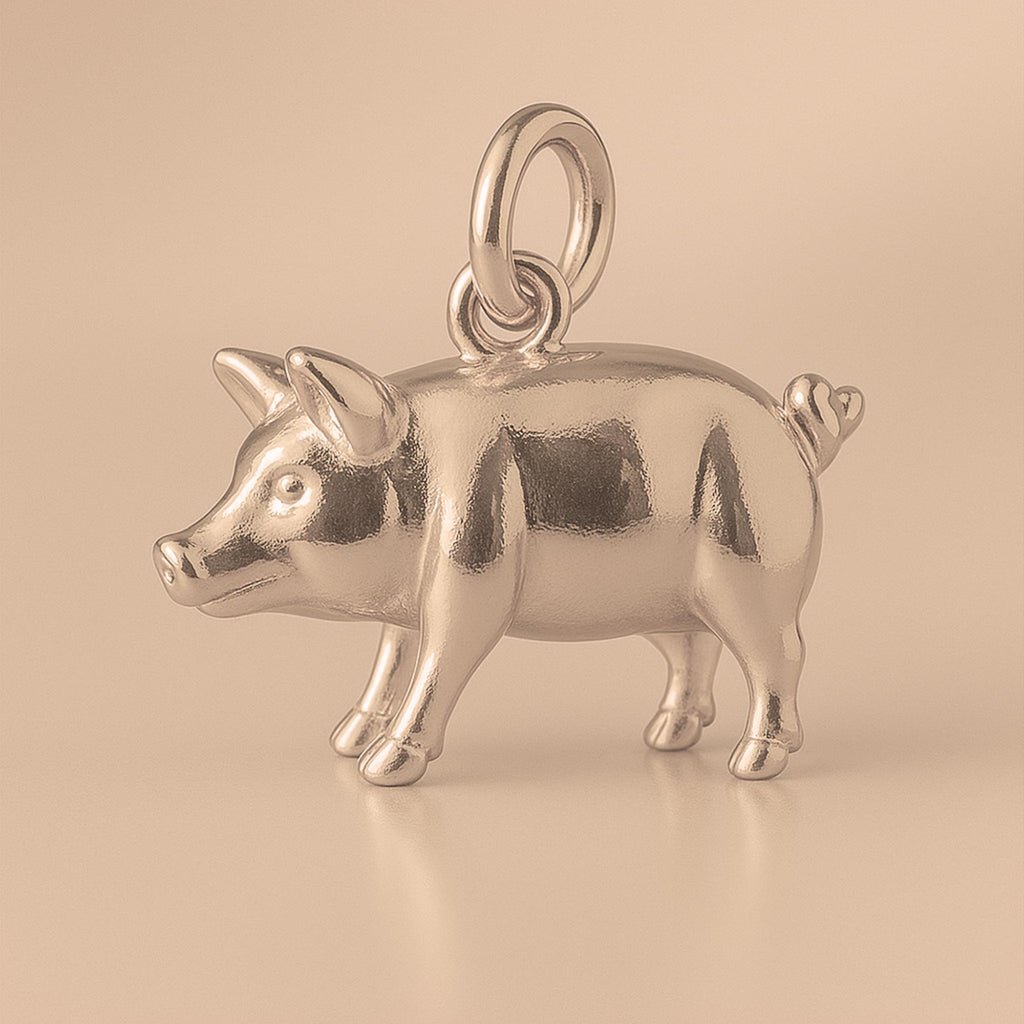 9ct Rose Gold - Pot Bellied Pig Charm
