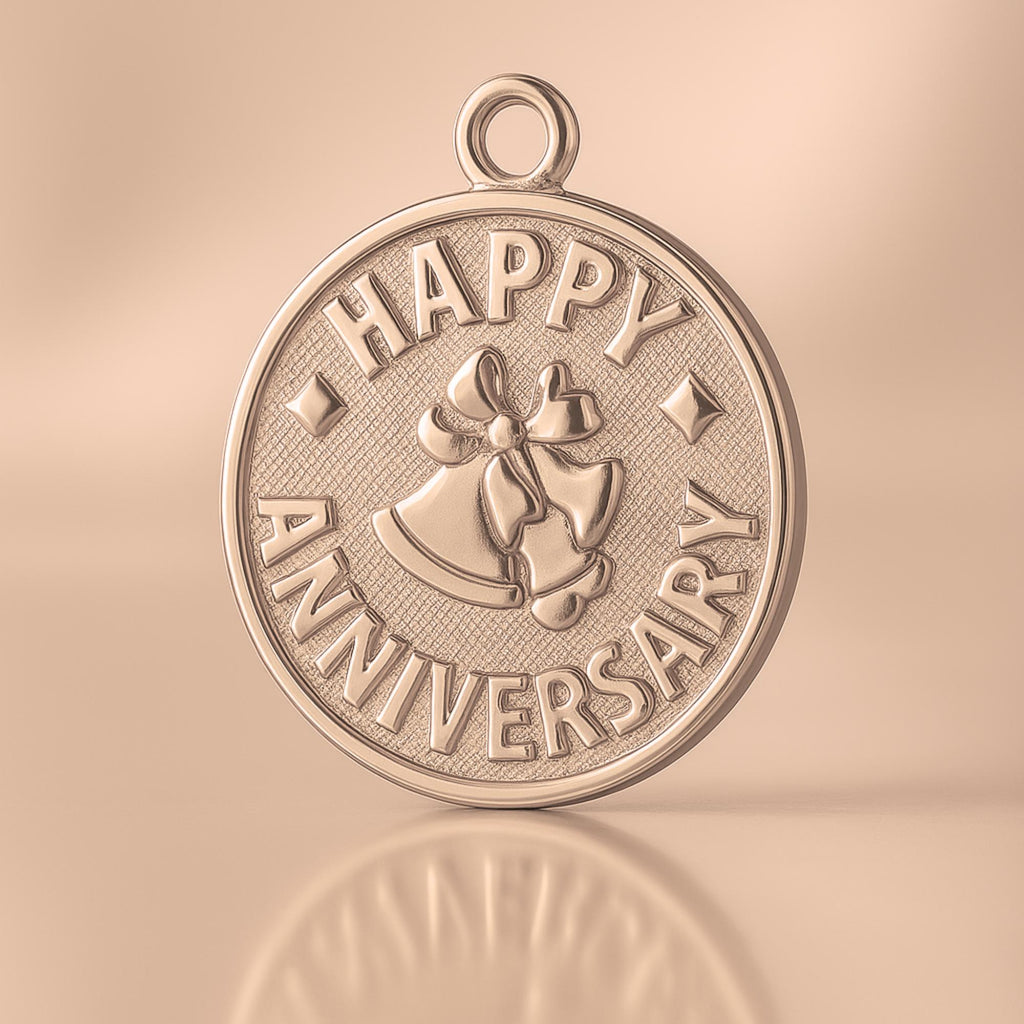 18ct Rose Gold - Happy Anniversary Amulet Charm