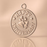 18ct Rose Gold - Happy Anniversary Amulet Charm