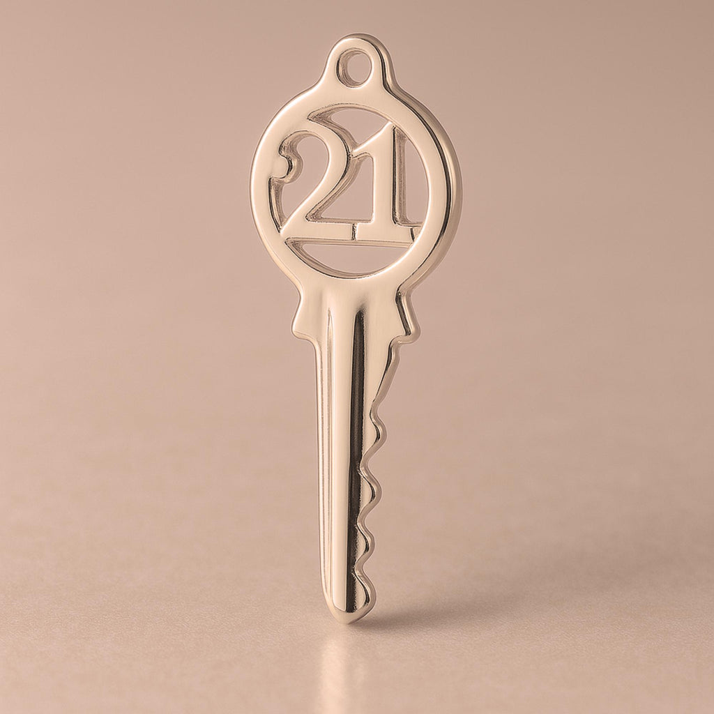 18ct Rose Gold - Classic 21 House Key Charm