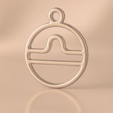 18ct Rose Gold - Libra Zodiac Round Charm