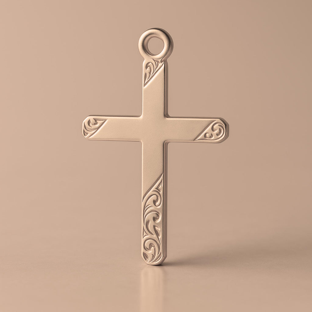 9ct Rose Gold - Heirloom-Style Crucifix Charm