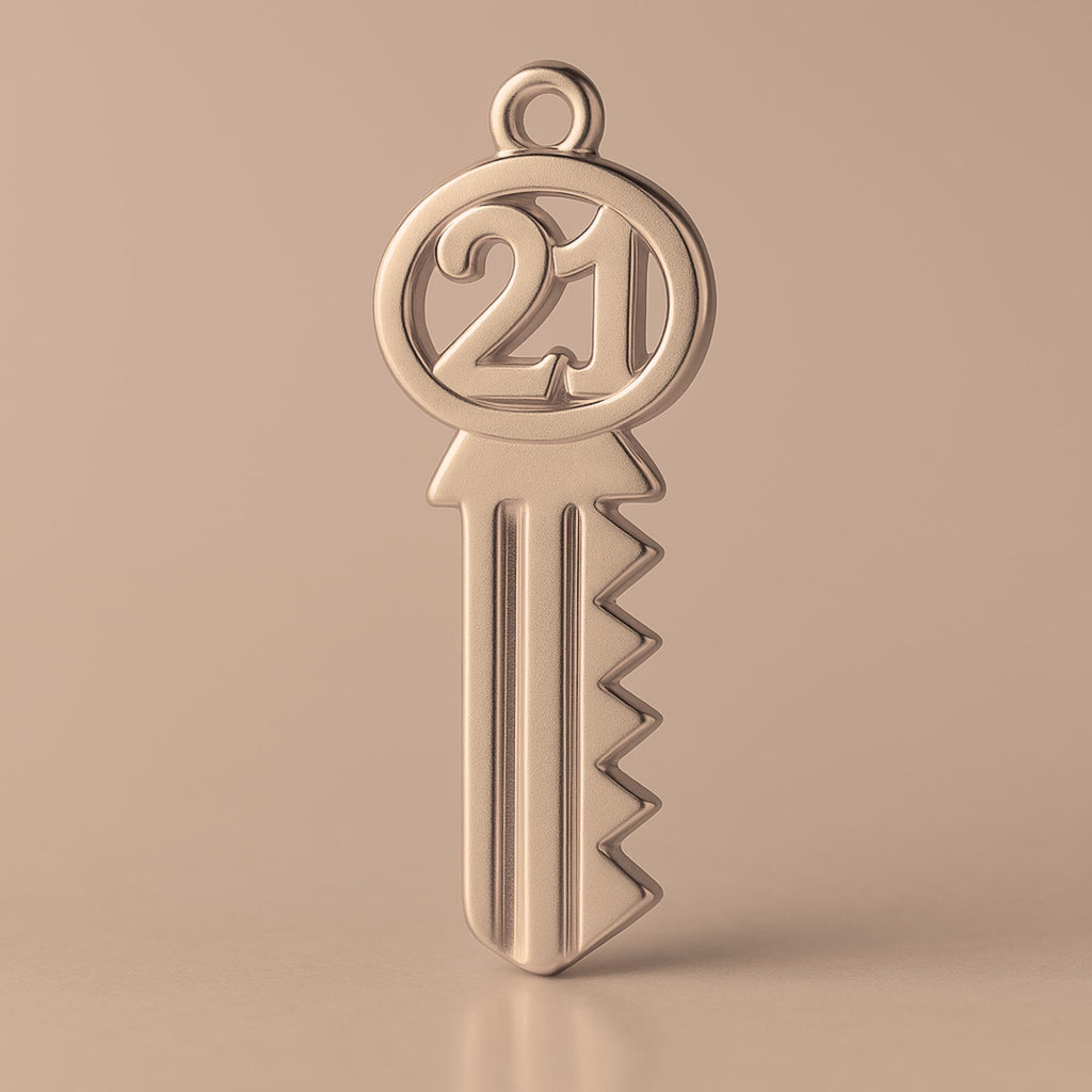 9ct Rose Gold - Vintage 21 House Key Charm