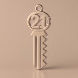 9ct Rose Gold - Vintage 21 House Key Charm