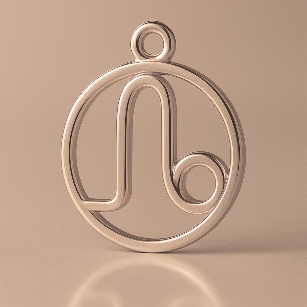 18ct Rose Gold - Leo Zodiac Round Charm