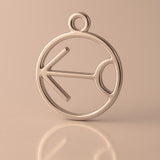 18ct Rose Gold - Sagittarius Zodiac Round Charm