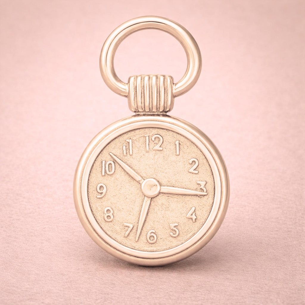 9ct Rose Gold - Vintage Pocket Watch Charm