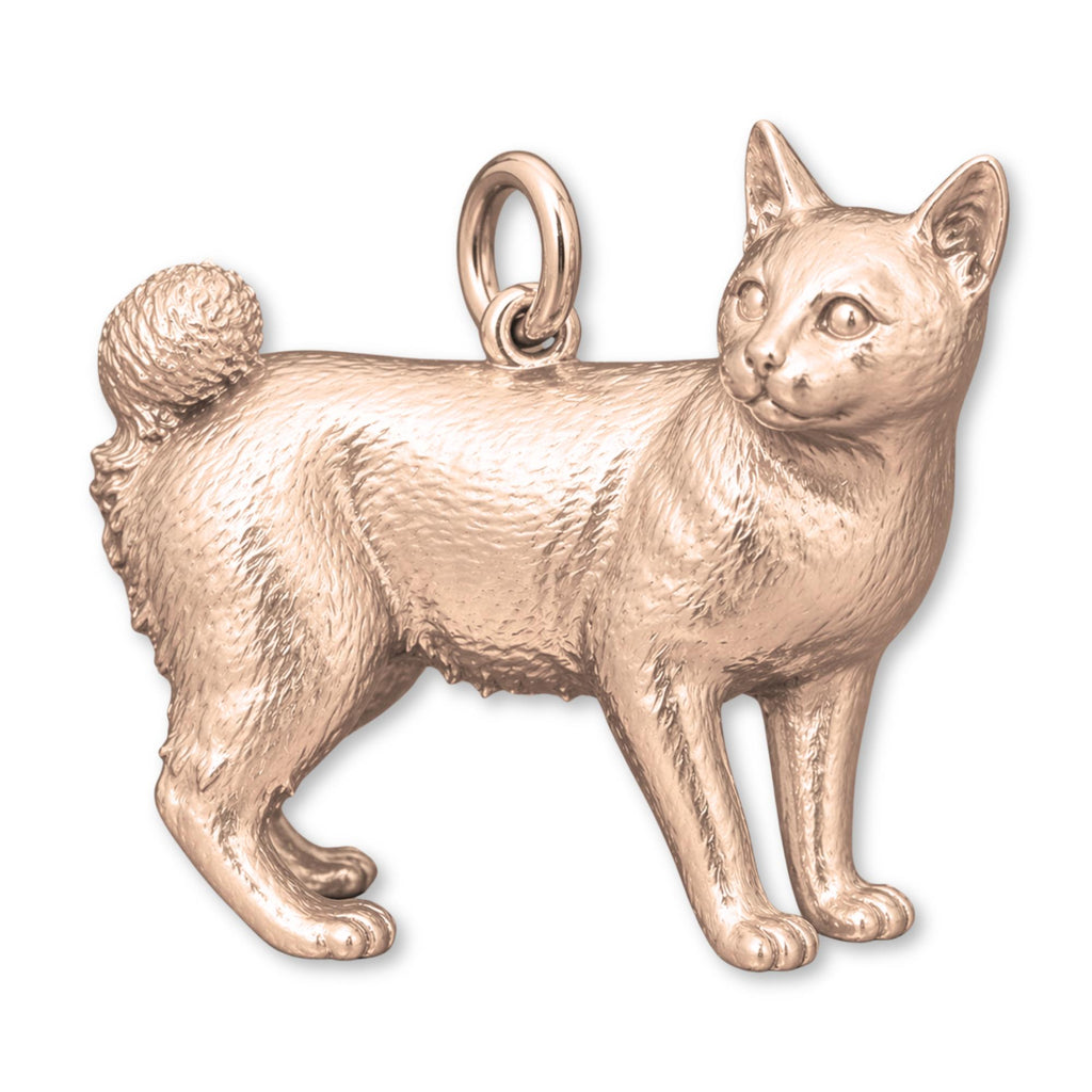 9ct Rose Gold - Japanese Bobtail Cat Charm