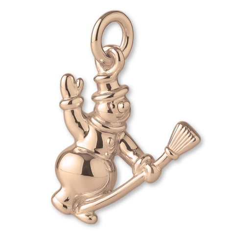 9ct Rose Gold - Flying Snowman Charm