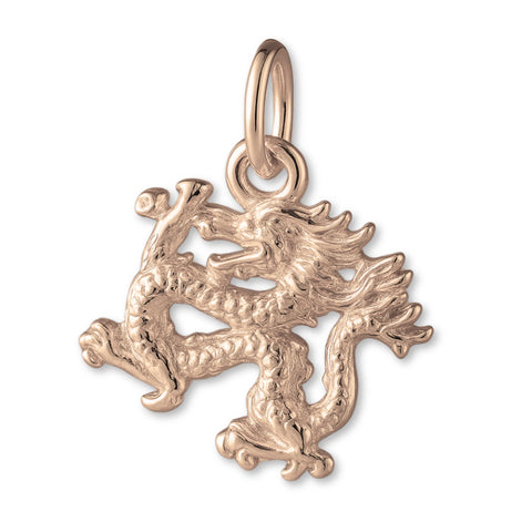 9ct Rose Gold - Oriental Dragon Charm