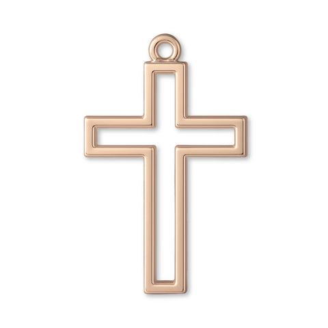9ct Rose Gold - Open Frame Crucifix Charm