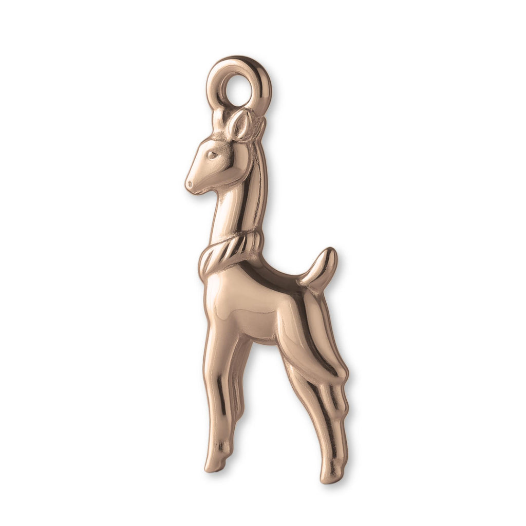 9ct Rose Gold - Silky Llama Charm