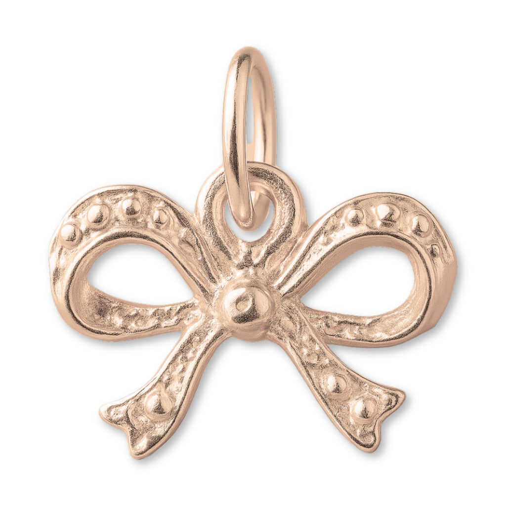 9ct Rose Gold - Sculpted Ribbon Bow Charm