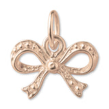 9ct Rose Gold - Sculpted Ribbon Bow Charm