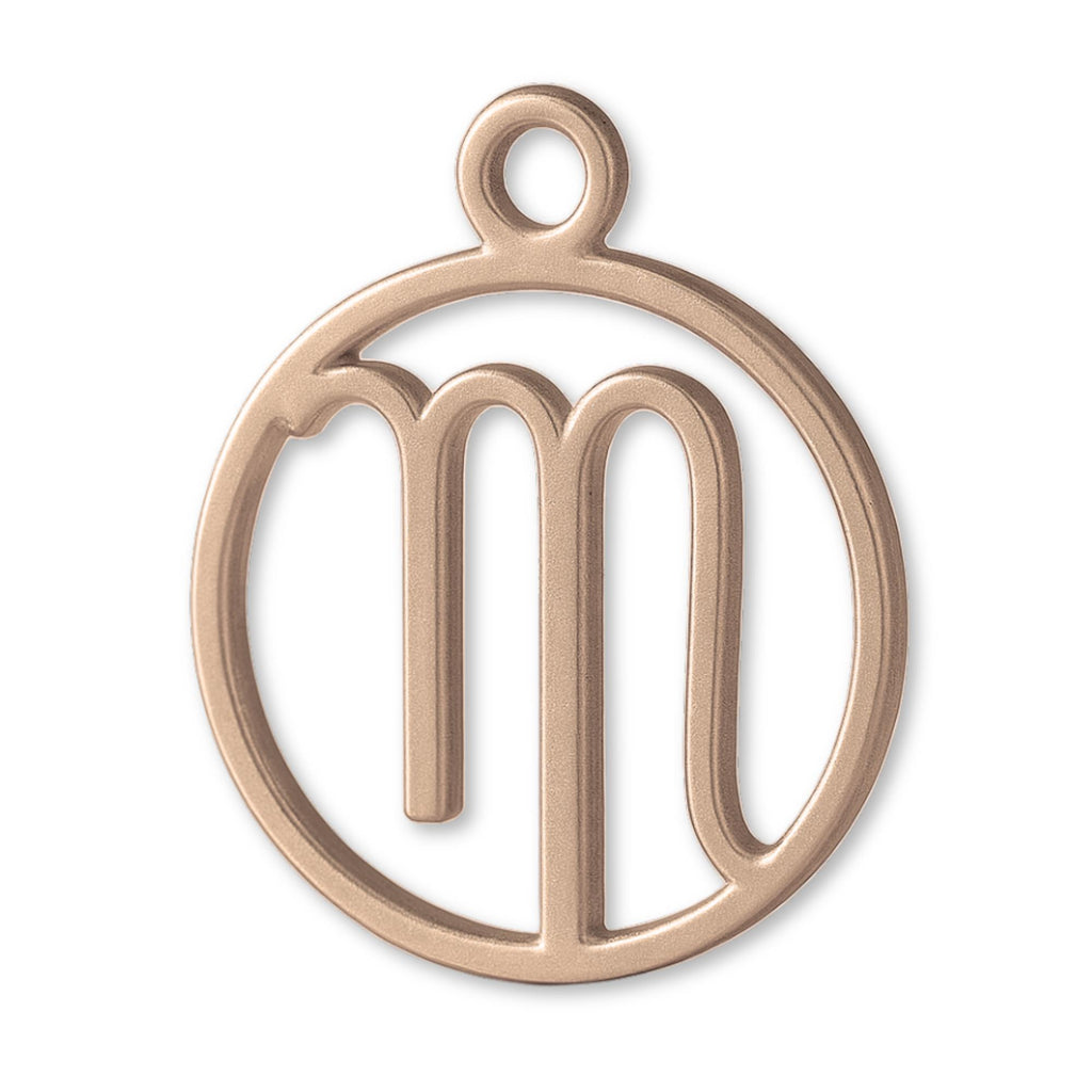 18ct Rose Gold - Virgo Zodiac Round Charm