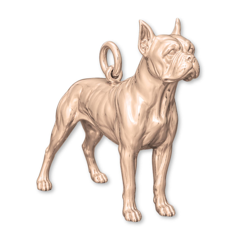 9ct Rose Gold - Boston Terrier Dog Charm