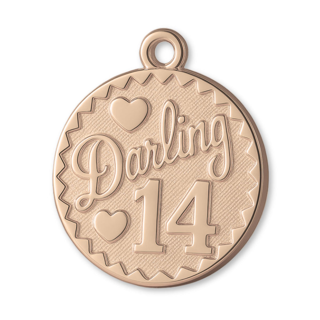 9ct Rose Gold - Darling 14 Amulet Charm