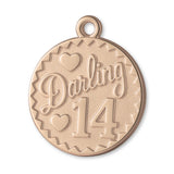 9ct Rose Gold - Darling 14 Amulet Charm