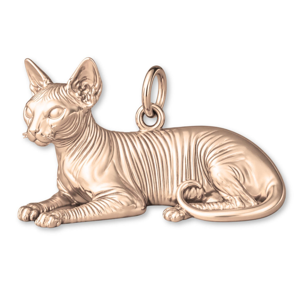 18ct Rose Gold - Sphynx Cat Charm