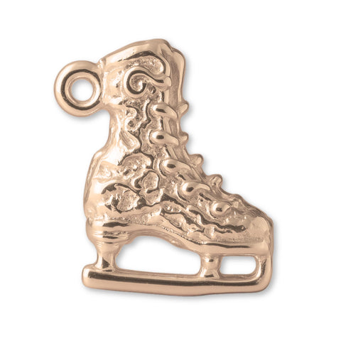 9ct Rose Gold - Ornate Ice Skating Boot Charm