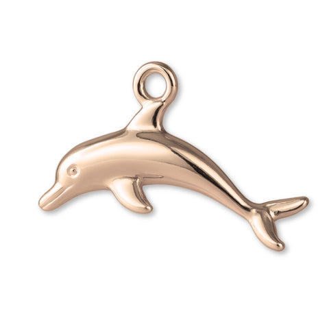 9ct Rose Gold - Gliding Dolphin Charm