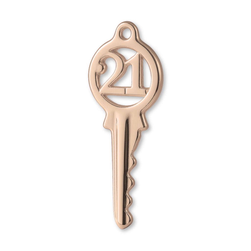 18ct Rose Gold - Classic 21 House Key Charm