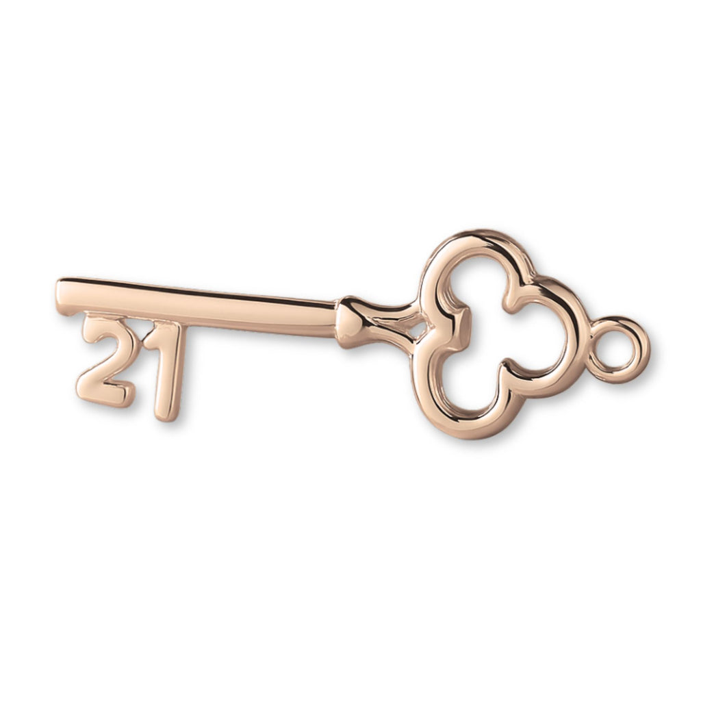 18ct Rose Gold - 21 Clover Key Charm