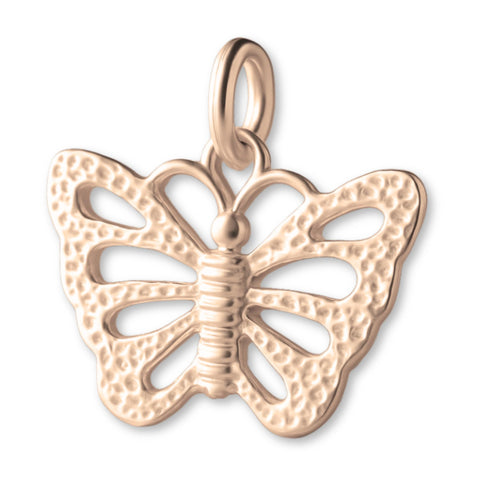 18ct Rose Gold - Speckled Monarch Butterfly Charm