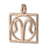 18ct Rose Gold - Scorpio Zodiac Square Charm
