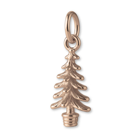9ct Rose Gold - Potted Fir Christmas Tree Charm