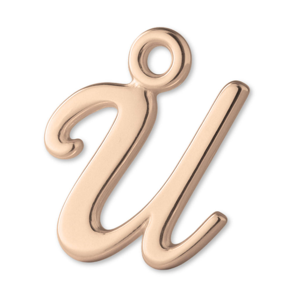 18ct Rose Gold - Cursive Letter Charm