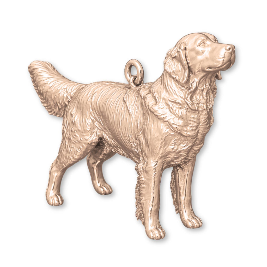 9ct Rose Gold - Golden Retriever Dog Charm